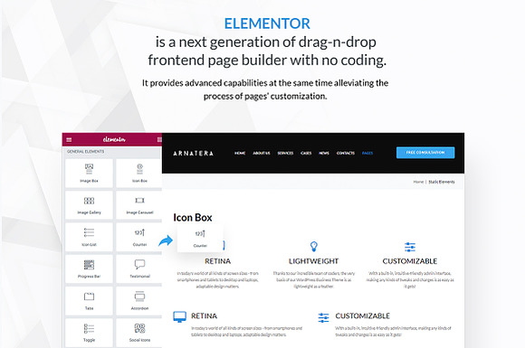 Arnatera - IT Consulting in WordPress Business Themes - product preview 2