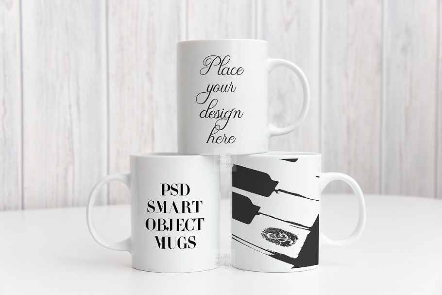 3 Coffee mug mockups three cups psd in Product Mockups - product preview 8