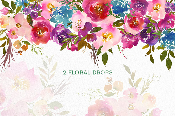 Spring Lush Watercolor Flowers PNG in Illustrations - product preview 11