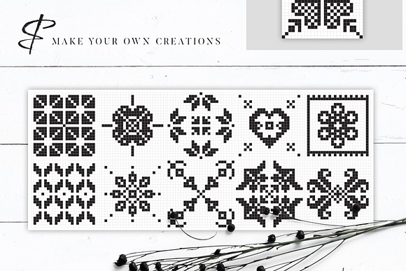 Embroidery Style Vector Patterns in Patterns - product preview 6