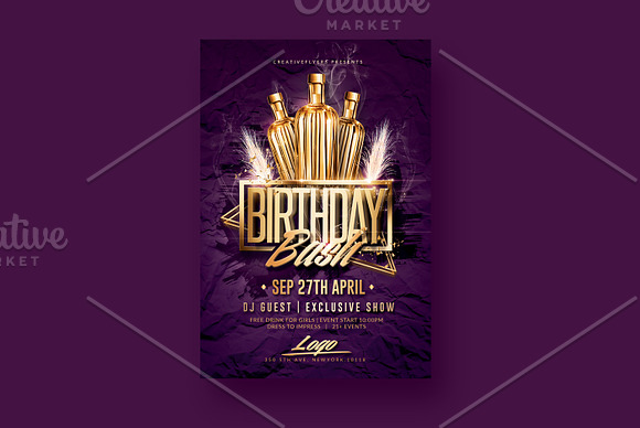 Birthday Party Flyers in Flyer Templates - product preview 3