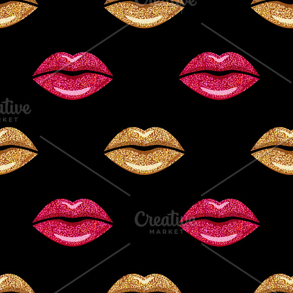 Love Kiss Lips pattern.  in Patterns - product preview 1