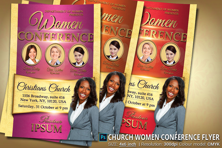 Church Women Conference Flyer in Flyer Templates - product preview 8