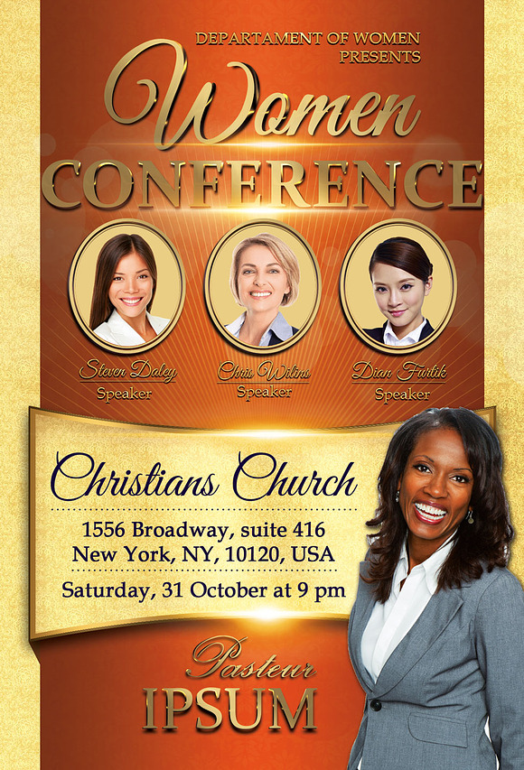 Church Women Conference Flyer in Flyer Templates - product preview 4
