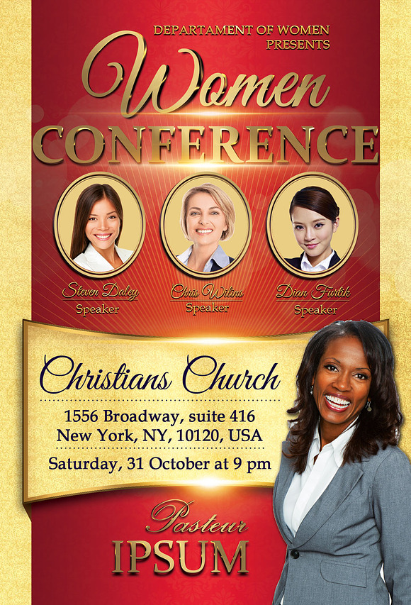 Church Women Conference Flyer in Flyer Templates - product preview 5