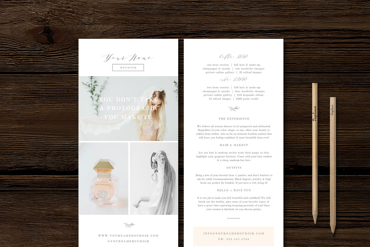 Boudoir Rack Card Template in Flyer Templates - product preview 8