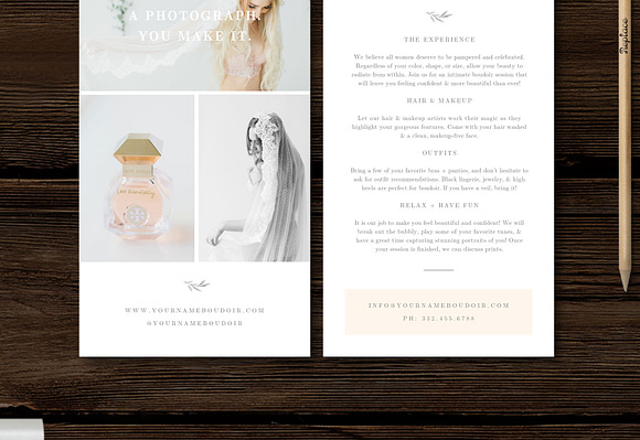 Boudoir Rack Card Template in Flyer Templates - product preview 1