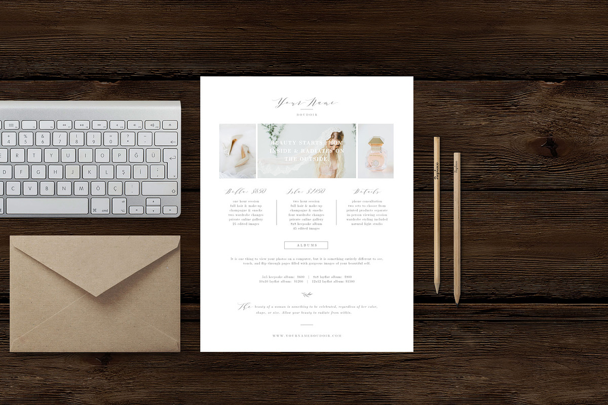 Boudoir Pricing Guide Template in Flyer Templates - product preview 8