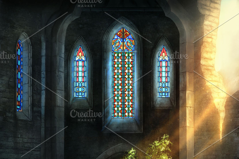 Fantasy Church Wallpaper in Illustrations - product preview 8