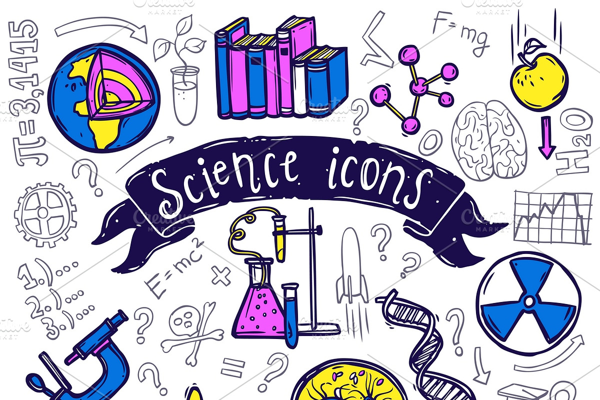 Science symbols doodle sketch in Illustrations - product preview 8