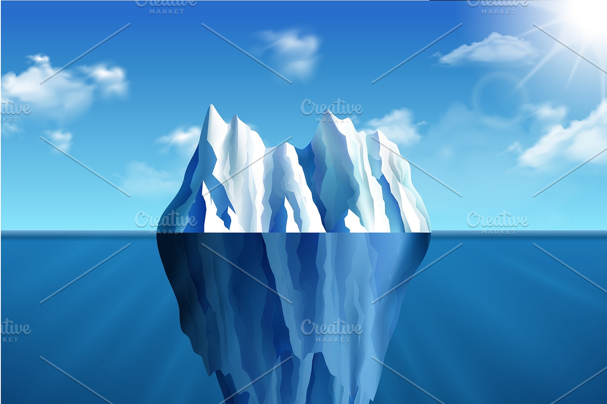 Polar landscape with iceberg in Illustrations - product preview 8