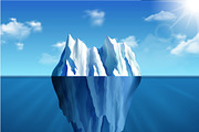 Polar landscape with iceberg
