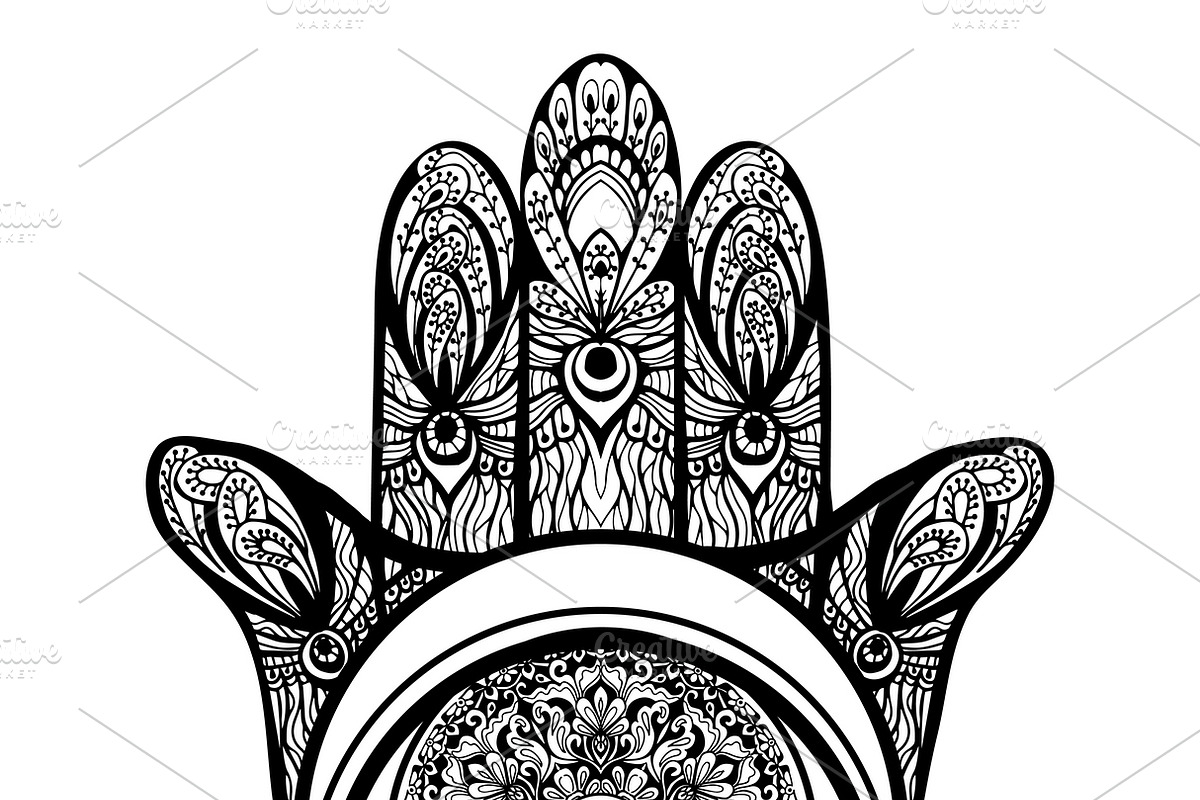Muslim religious hamsa hand in Illustrations - product preview 8
