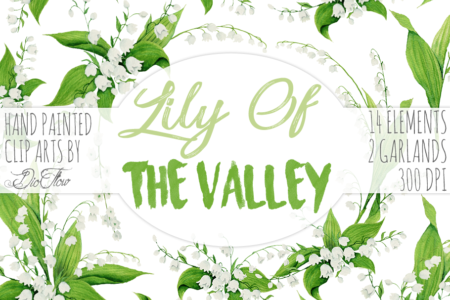 Lily Of The Valley Clip Art in Illustrations - product preview 8