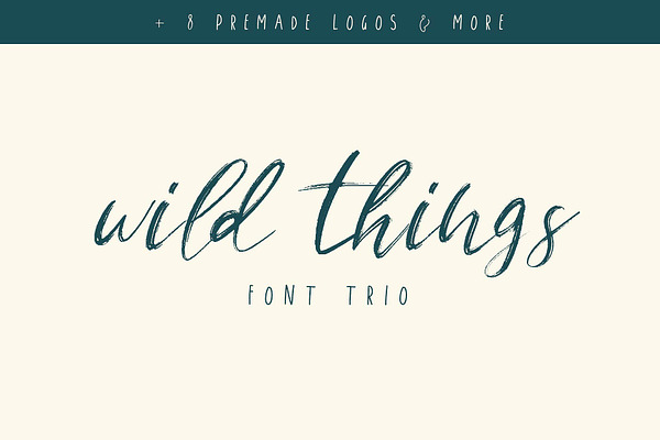 Wild Things Font Trio + Extras