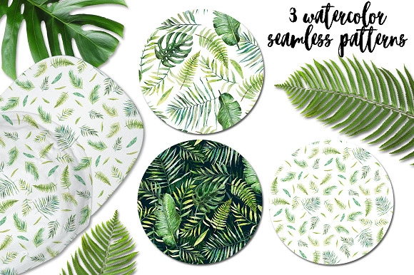40%OFF Tropical Leaves Design Kit in Illustrations - product preview 4