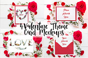 4 Valentine Theme Card Mockups