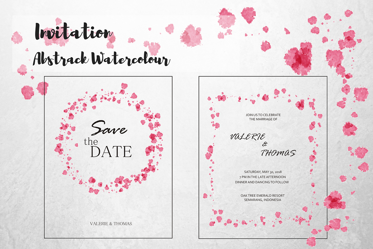 Abstrack Watercolour Invitation in Card Templates - product preview 8