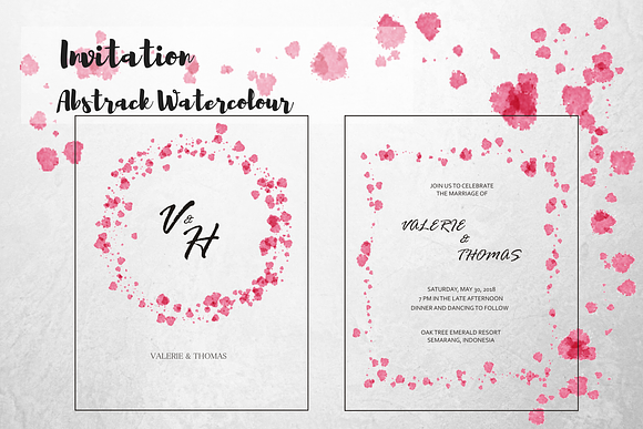 Abstrack Watercolour Invitation in Card Templates - product preview 1