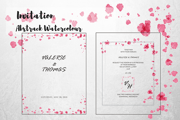 Abstrack Watercolour Invitation in Card Templates - product preview 2