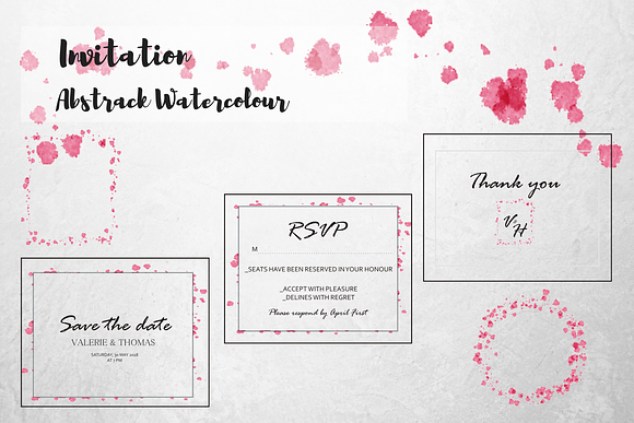 Abstrack Watercolour Invitation in Card Templates - product preview 3