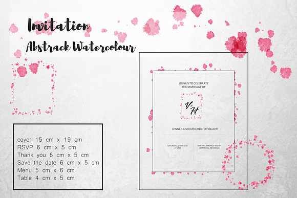 Abstrack Watercolour Invitation in Card Templates - product preview 5