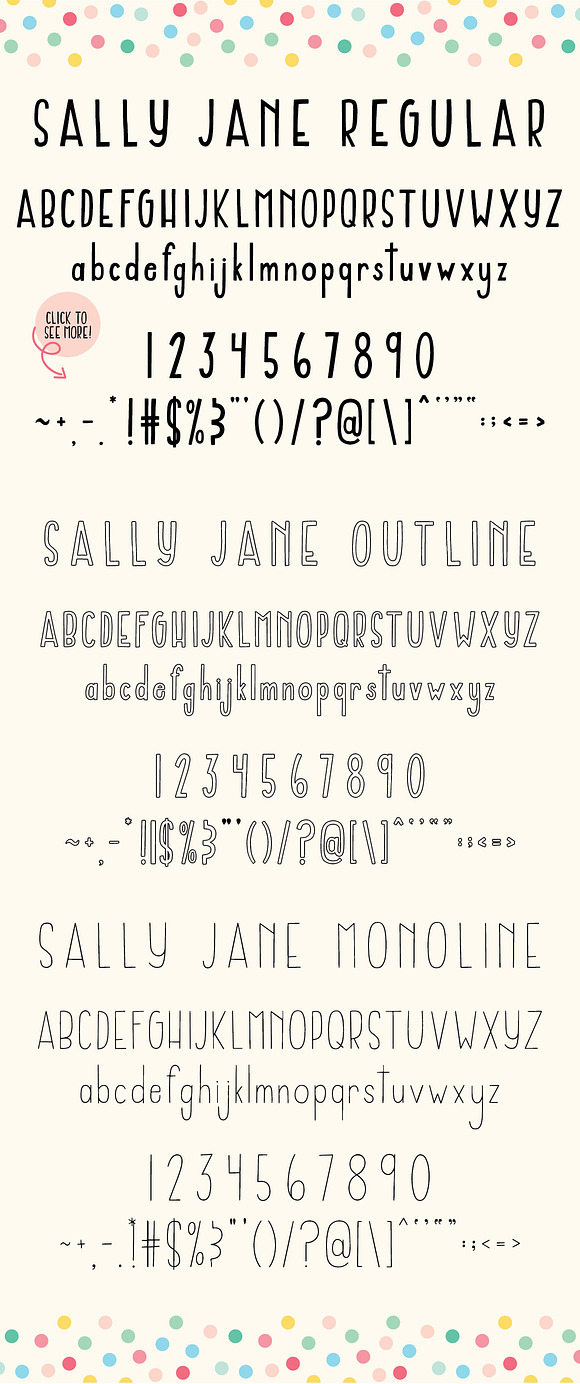 Sally Jane San Serif Font Trio in Icon Fonts - product preview 1