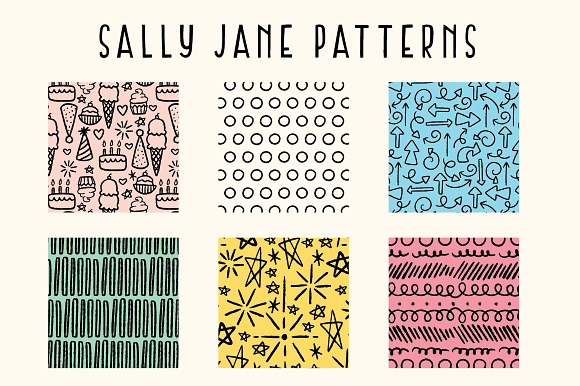 Sally Jane San Serif Font Trio in Icon Fonts - product preview 3
