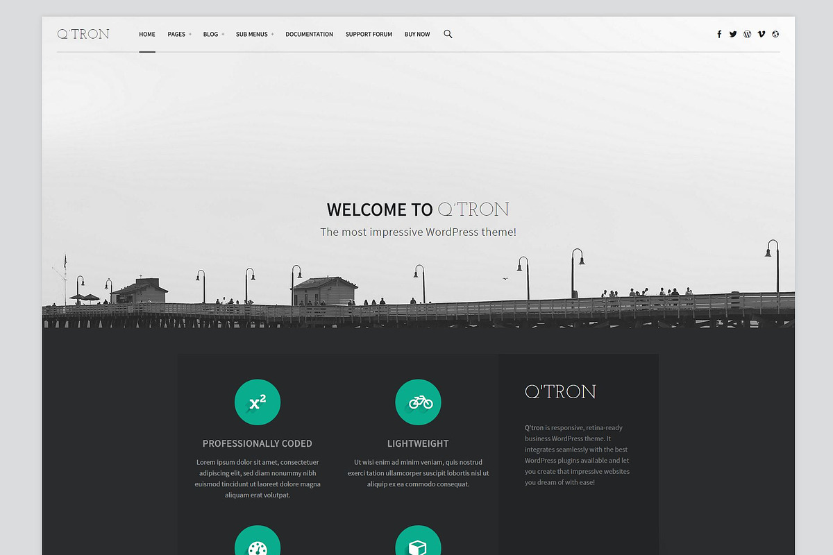 Q'tron - Business Portfolio WP Theme in WordPress Business Themes - product preview 8