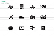 Travel icons on white