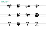 Radio Tower icons on white