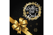 Winter Sale Poster in Frame Made of Snowflakes