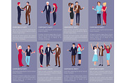 Corporate Party Set of Images Vector Illustration