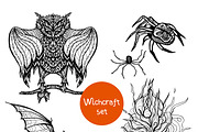 Witchcraft doodle set