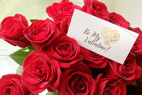 Roses&Card. Mockup PSD. in Print Mockups - product preview 1