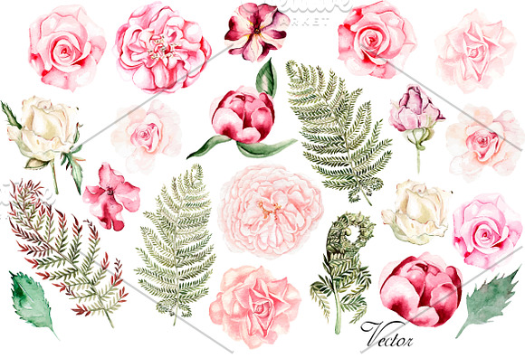 Hand Drawn Watercolor Flowers in Objects - product preview 2