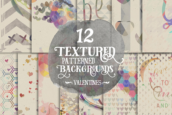 Textured Valentines Digital Papers in Patterns - product preview 3