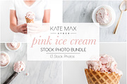 Pink Ice Cream Stock Photo Bundle 