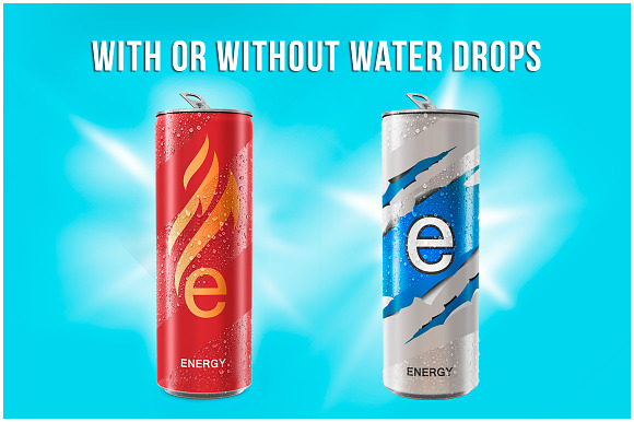 Energy Drink / Soda Can Mockup in Product Mockups - product preview 2