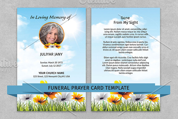 Funeral Prayer Card Template-V06