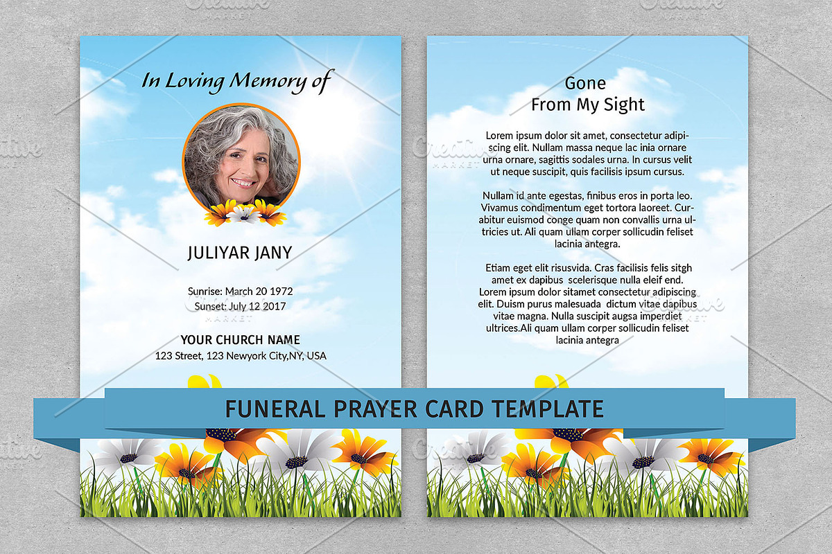 Funeral Prayer Card Template-V06 in Card Templates - product preview 8