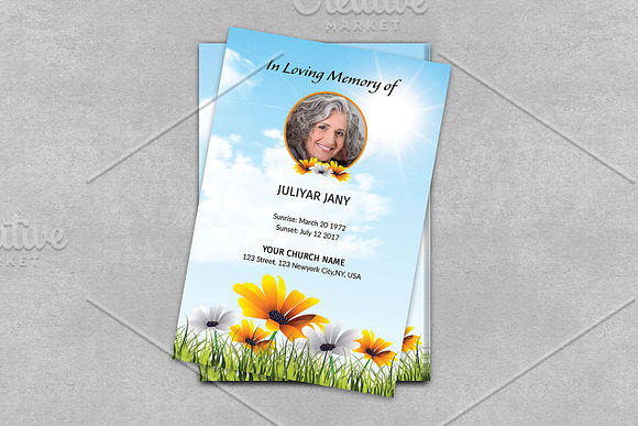 Funeral Prayer Card Template-V06 in Card Templates - product preview 3