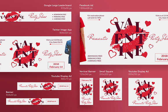 Banners Pack | Valentine's Day Party in Templates - product preview 1