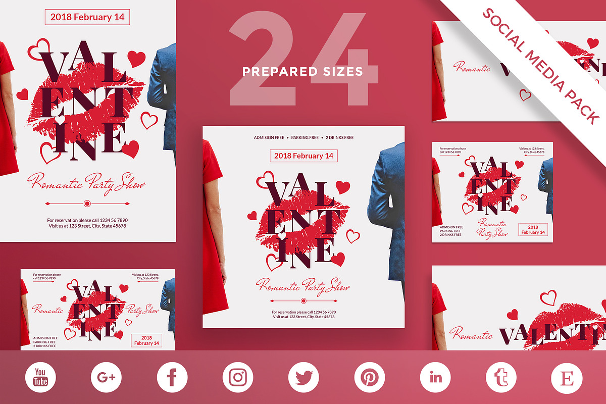 Social Media Pack | Valentine's Day in Social Media Templates - product preview 8