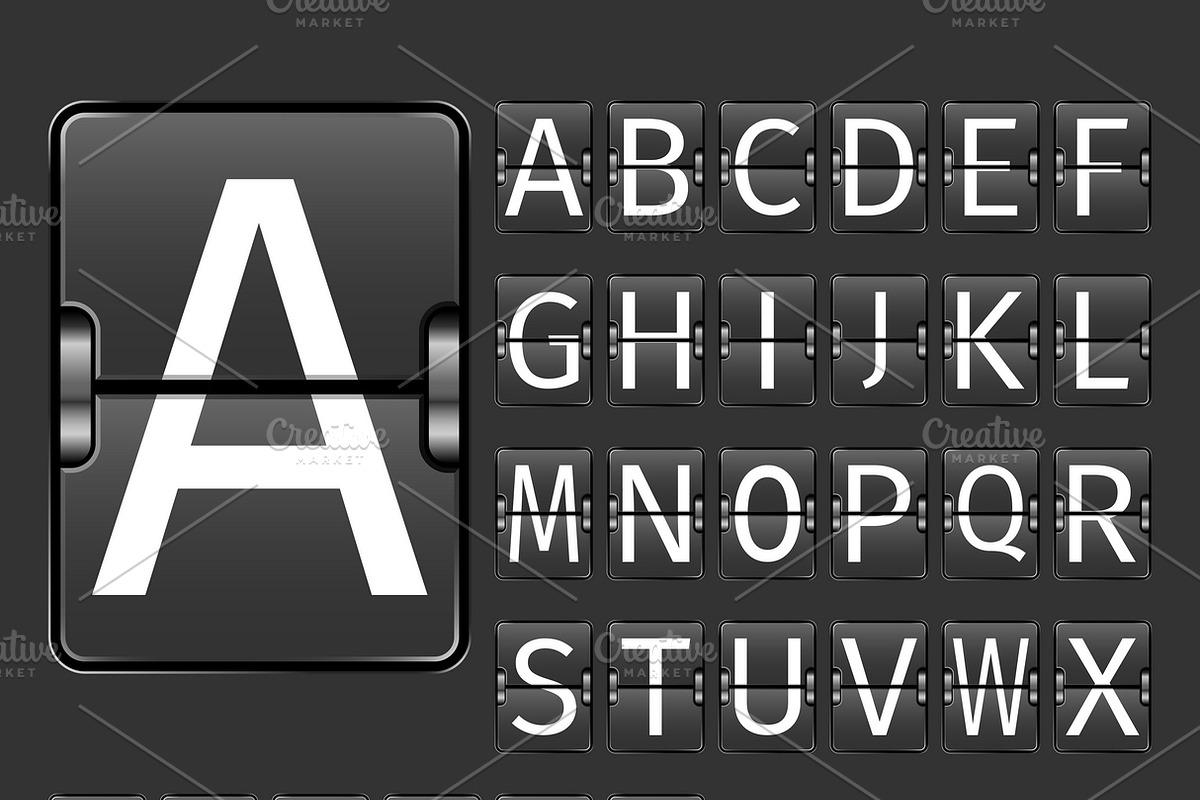Alphabet airport board in Text Message Icons - product preview 8