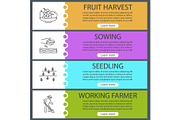 Agriculture web banner templates set