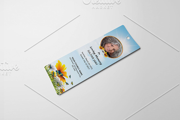 Funeral Bookmark Template V01 in Card Templates - product preview 1