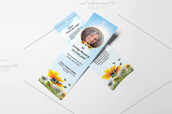Funeral Bookmark Template V01 in Card Templates - product preview 2