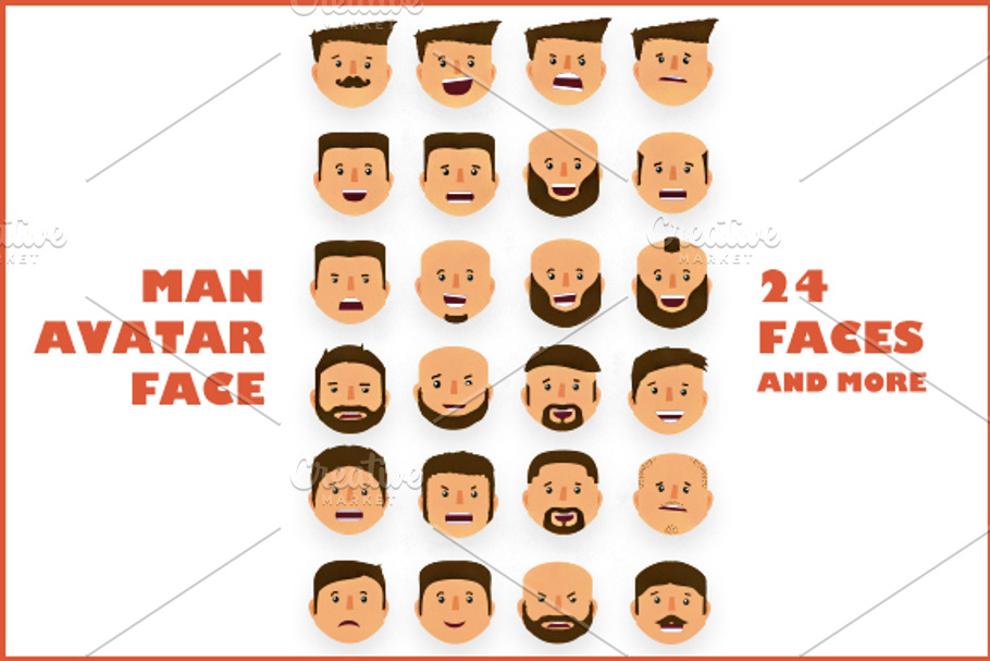 Man avatar face in Face Icons - product preview 8