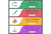 Gadgets web banner templates set